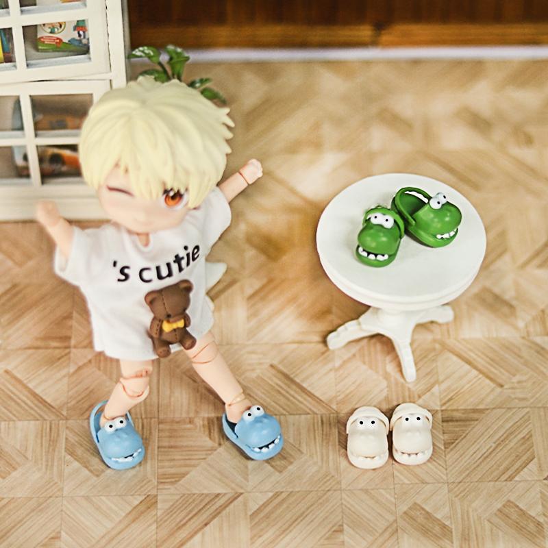 2Pcs 1:12 OB11 Smile Shoes Sippers Doll Classic Shoe Suit For Ob11 1/12 Bjd Detachable Doll Gsc DOD YMY Doll Accessories 4 color