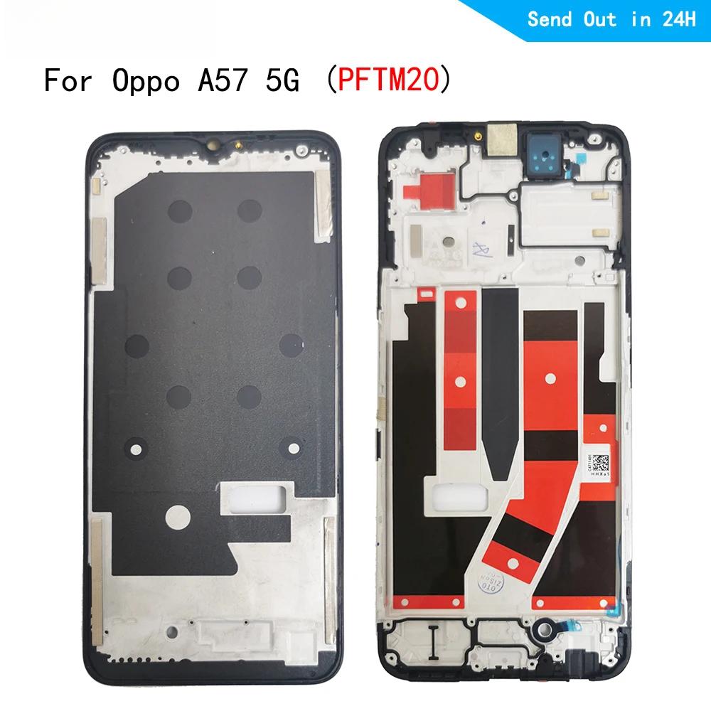For Oppo A57 5G Frame Housing Middle Frame LCD Bezel Plate Panel Chassis For Oppo A57 5G 2022 PFTM20 Phone Middle Frame Black Frame