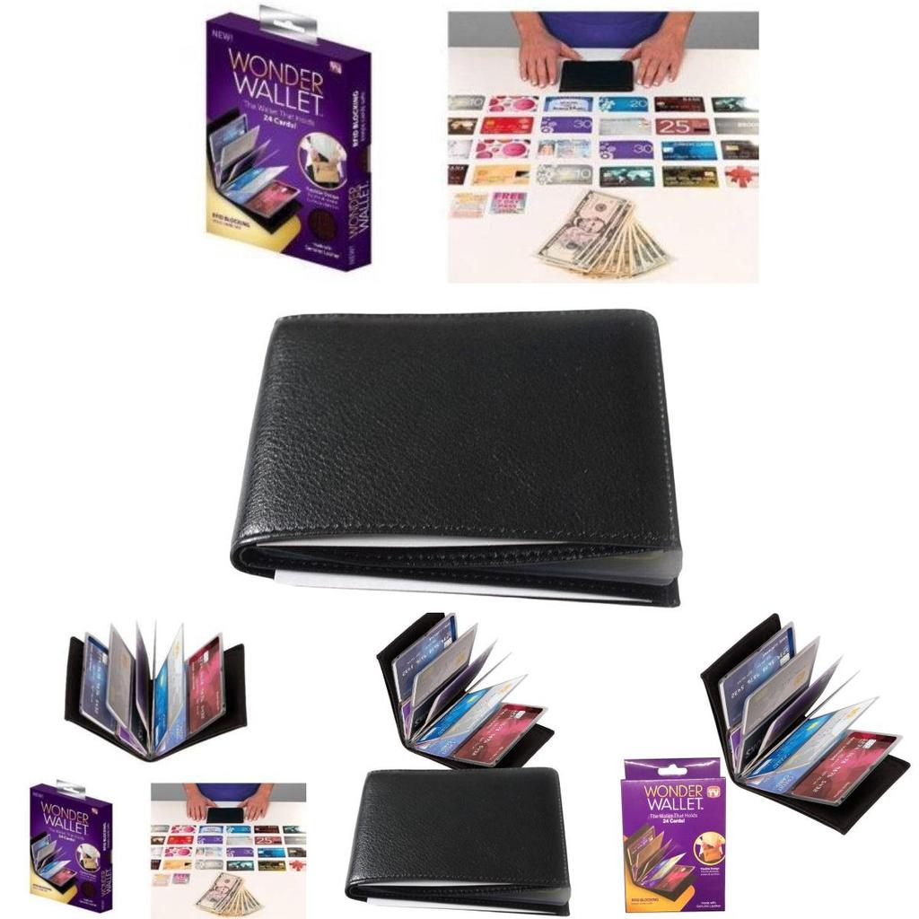 Large Capacity Pu Leather Wallet With Multiple Card Slots For Men And Women In Black