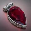 Mozambique Garnet Gemstone Handmade 925 Sterling Silver Jewelry Pendant 2.17" AH-817