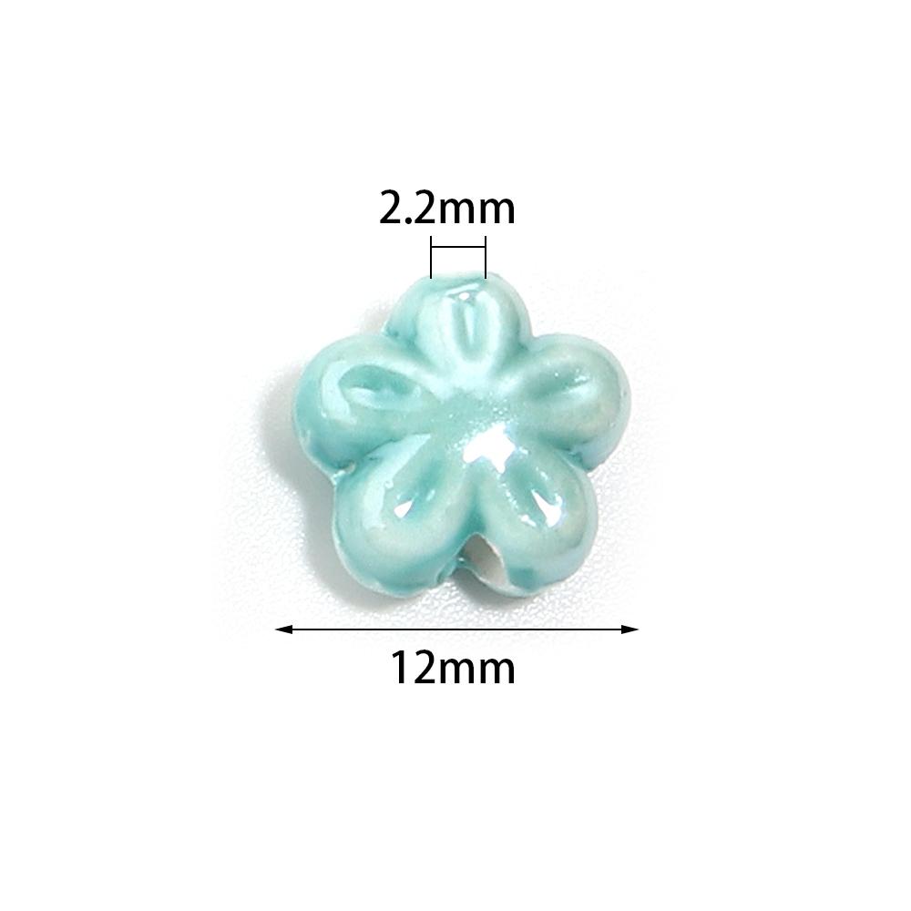 10pcs Colorful Cherry Blossoms Ceramic Beads Mini Flower Loose Spacer Beads For Jewelry Making DIY Bracelet Necklace Accessories