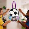 Accessoires de Fête sur le Thème du Football Faits à la Main Décorations de Fête Football en Bois Suspension de Porte Football Fête de Ventilateurs