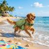 Cute Turtle Shape Pet Life Jacket Portable Handle Adjustable Dog Swimsuit Life Preserver Reflective Pet Buoyancy Suit