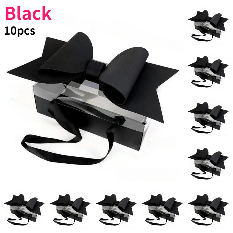 

10Pack Elegant Fruit&Floral Flower Box/Gift Box with Bow Transparent DIY Handheld Flower Arrangement for Valentine S Day Wedding 35x20x11CM