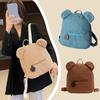 Women's Plush Backpack Lovely Furry Bookbag Fleece Sherpa Bag Large Capacity Backpack with Adjustable Strap for Winter