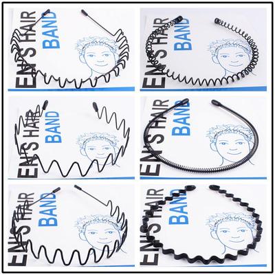 Unisex Wavy Black Sport Hairband with Card Pocket