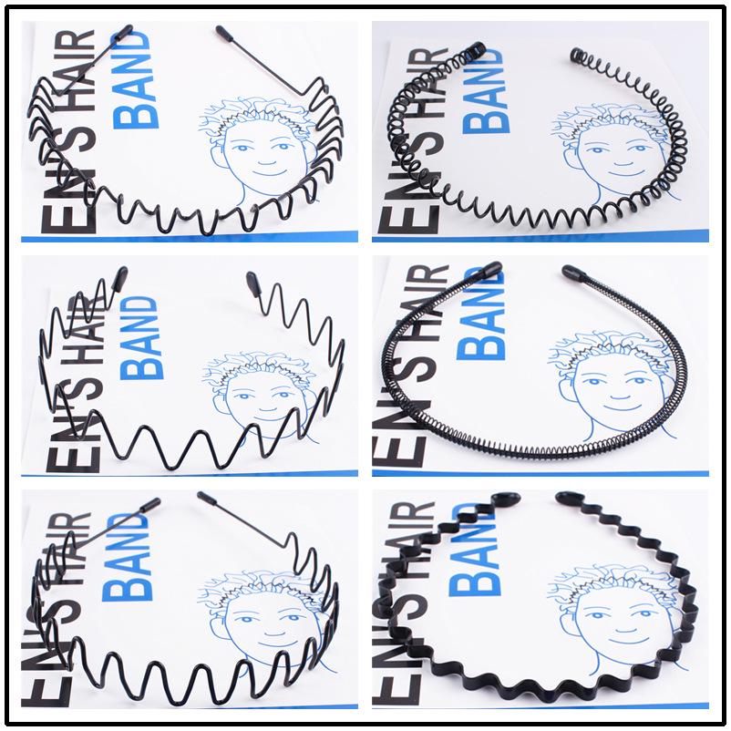 Unisex Wavy Black Sport Hairband with Card Pocket