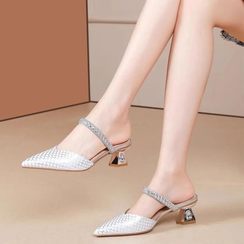 New Summer Sequins Decoration Women's Slippers Banquet Party Details Professional Comfort Women's Pump