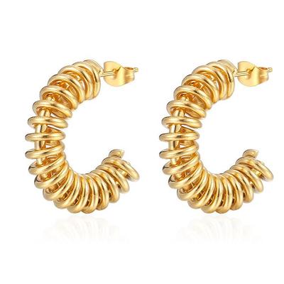 Twist Personalized Stainless Steel Spring Earrings Niche Design Women's Titanium Steel Simple Earrings Ear Jewelry