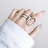 Korean Irregular Oval Opening Ring S925 Sterling Silver Geometric Shape Wide Glossy Heavy Industry Exaggerated Ring Tide