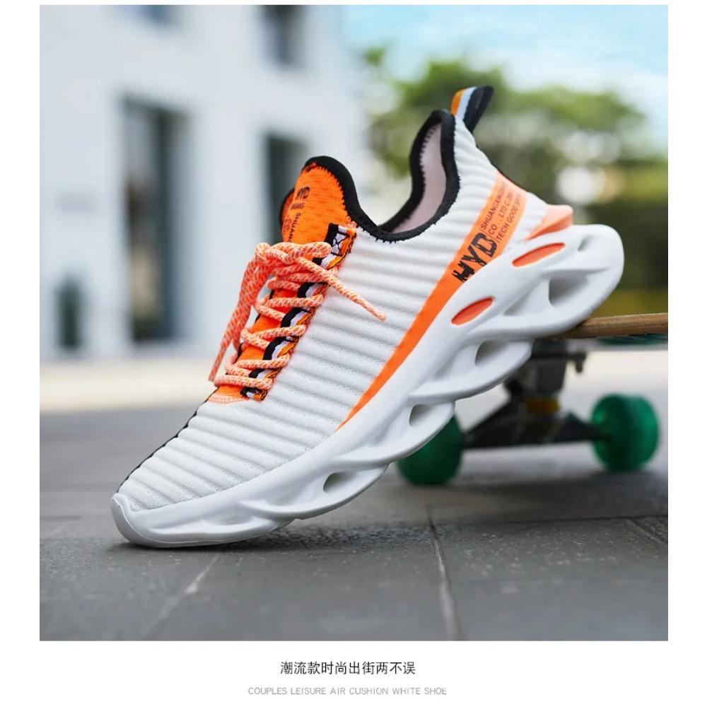 

Модные кроссовки для бега, мужские кроссовки с пламенным принтом, вязаные спортивные спортивные кроссовки с амортизацией для бега, легкие кроссовки 40