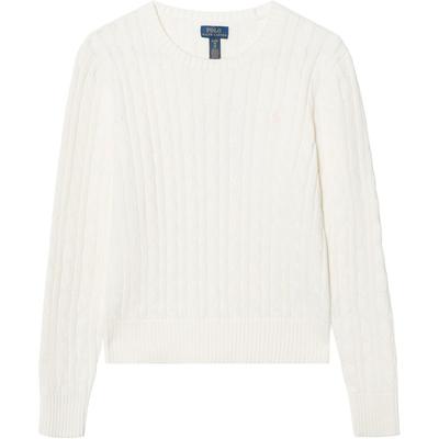 Polo Pullover Ss25 Einfarbig Rundhalsausschnitt Langarm Strick Kinder Oberteile Weiß 313901316-011