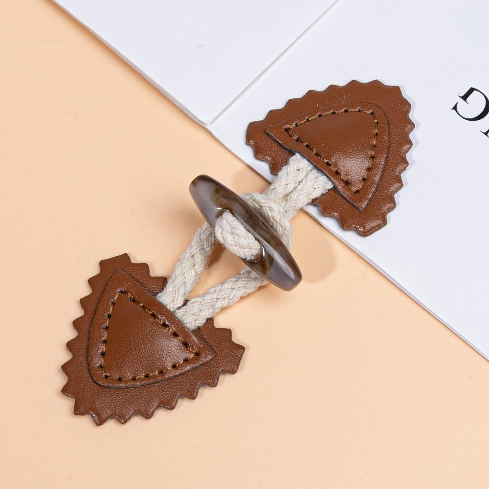 Fashion PU Leather Horn Buckle Vintage Style Sew-On Design Resin Horn Buttons Sew-On Buttons Jackets