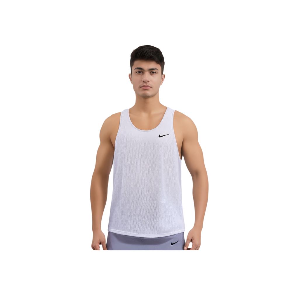 Nike Swim Breathable Mesh Tank Top Men Tops White Black HV7073-100
