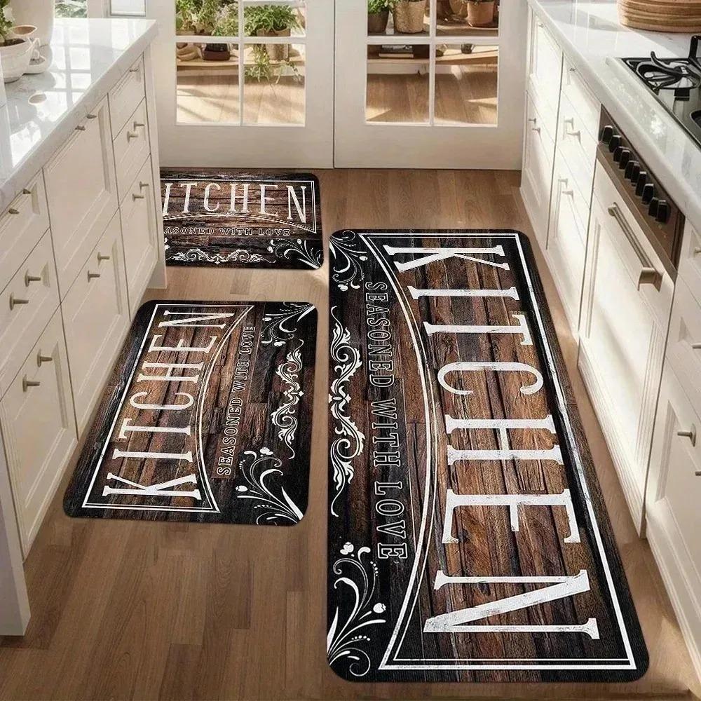 1PC Paw Prints Kitchen Rug Non-Slip Door Mats Pop Design Bathroom Rug Bath Mat Carpet for Home Sink Laundry Decor