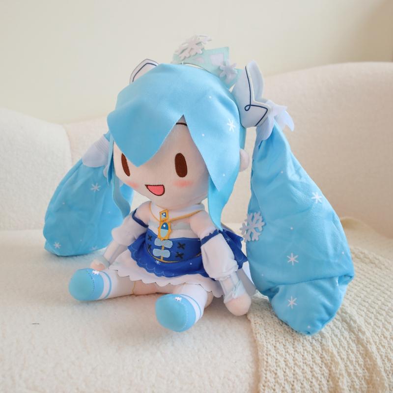 Snow Princess Dress Hatsune Miku Snowflake Crown Plush Toy Limit Plushies Japanese Style Cute Girl Collect Plushies Gift