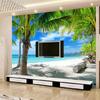 Moderne Meer Wandbild Foto Tapete Wohnzimmer Schlafzimmer Wohnkultur 3d Landschaft Strand Baum Tapete