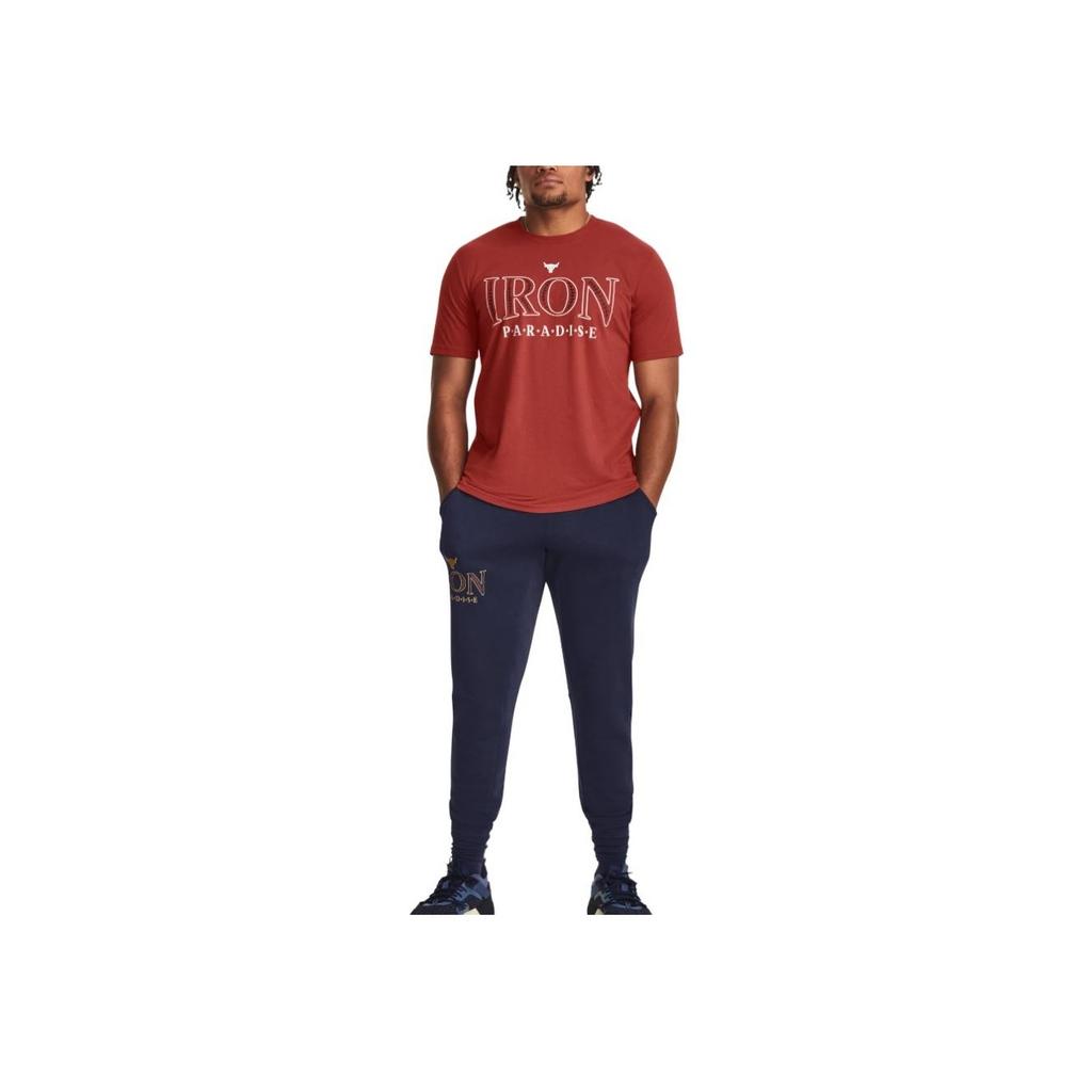 Under Armour Round Neck Letter Pattern Printed Short Sleeve T-Shirt Men T-Shirts Red 1379837-635