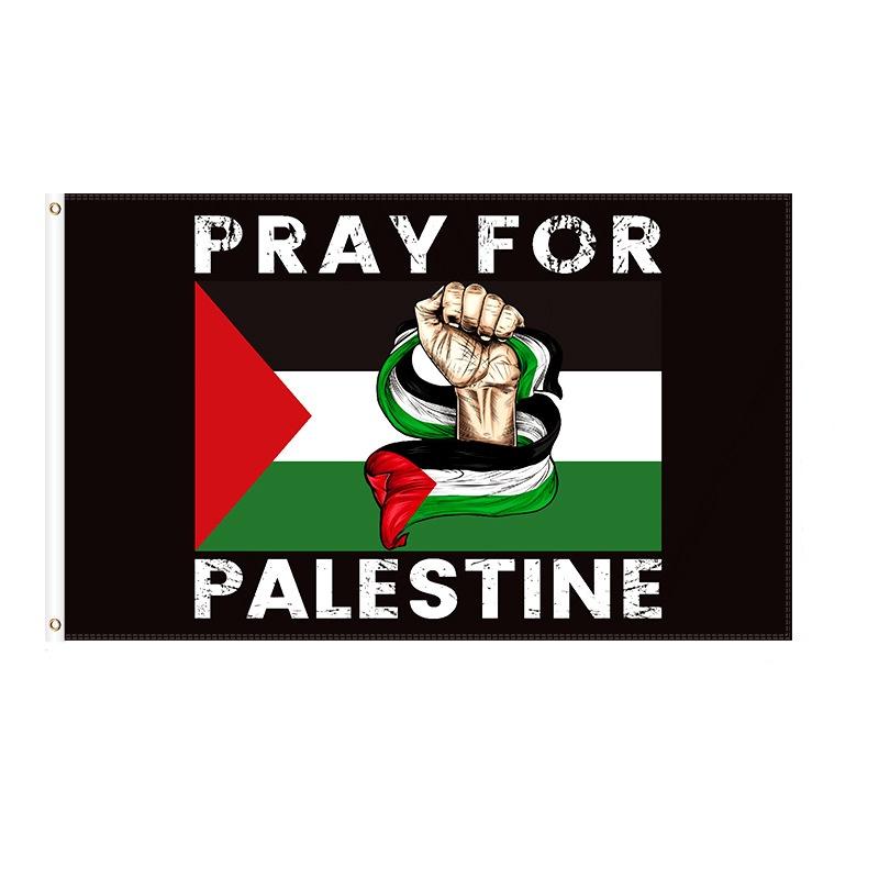 Palestinas flagga Premiumkvalitet Polyestermaterial Utomhusflagga Plastflaggstång Storleksalternativ tillgängliga Levande färger Lämplig för olika tillfällen