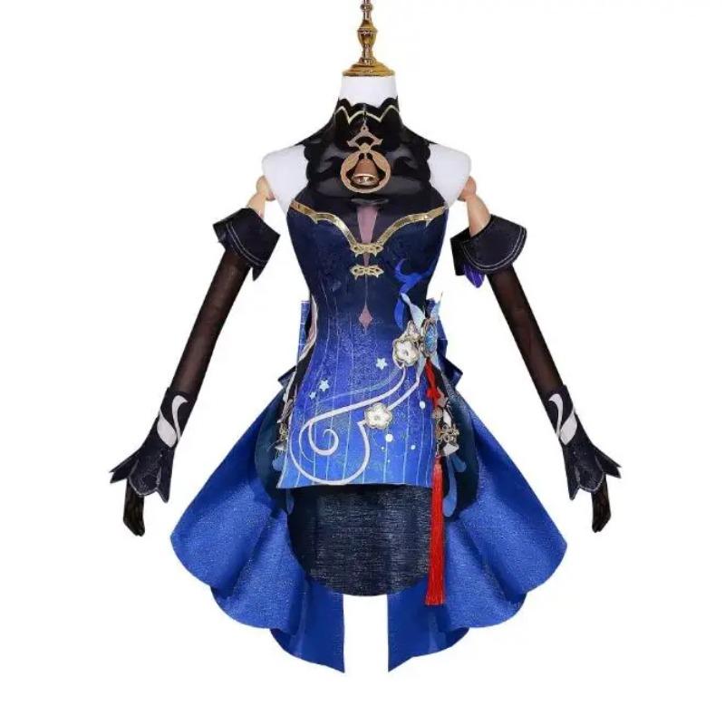 

Игра Genshin Liyue Ganyu Lantern Rite Twilight Blossom Аниме Костюм Платье Парик Китайский Стиль Косплей Костюм Для Женщин Костюм XXL бежевый