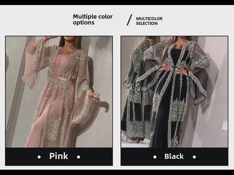 2025 Evropské a americké sexy šálové dvoudílné večerní šaty pro ženy