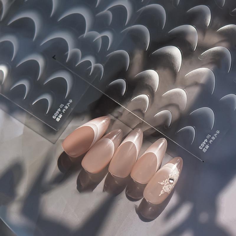 3D Lines Nail Stickers Silver Gold Metal Stripe Decals Curve Gel Nails Art Sliders Polish Manicure Decor Foils