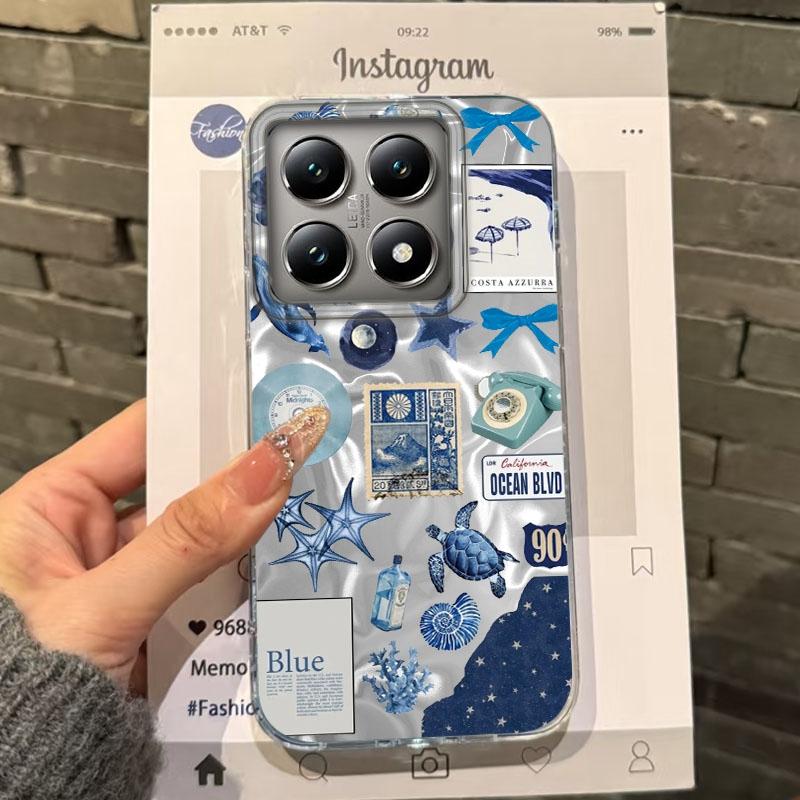 Summer Seashell Starfish Girls Case For Xiaomi 14T 13T Pro 14Tpro 11 Lite 5G NE Silicone Shockproof Water Texture Fundas Cover