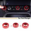 For Ford Ranger -2025 Red Volume Tune Knob Air Conditioner Knob Cover Trim