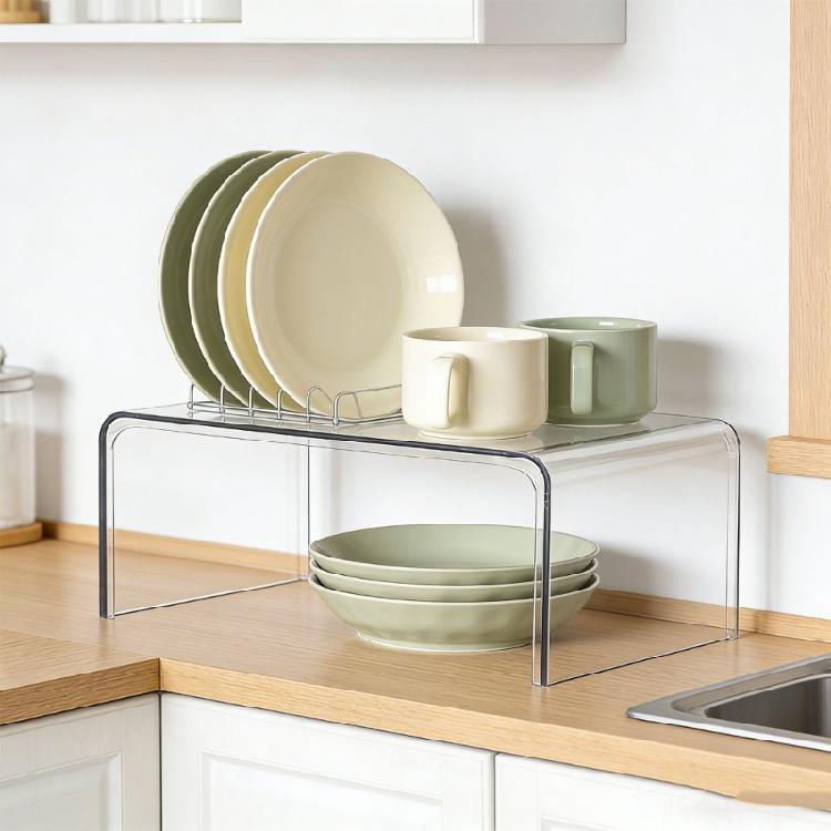 Interconnected Acrylic Cabinet Shelf For Effective Space Utilization In Cooking And Bath districts