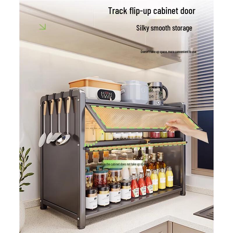 Woding Dustproof Rustproof Kitchen Spice Rack with Lid