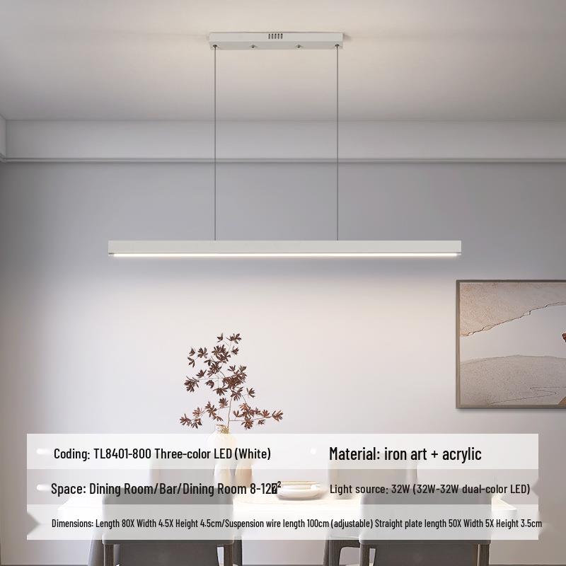 Nordic Minimalist Long Strip Pendant Light for Modern Dining Room or Bar