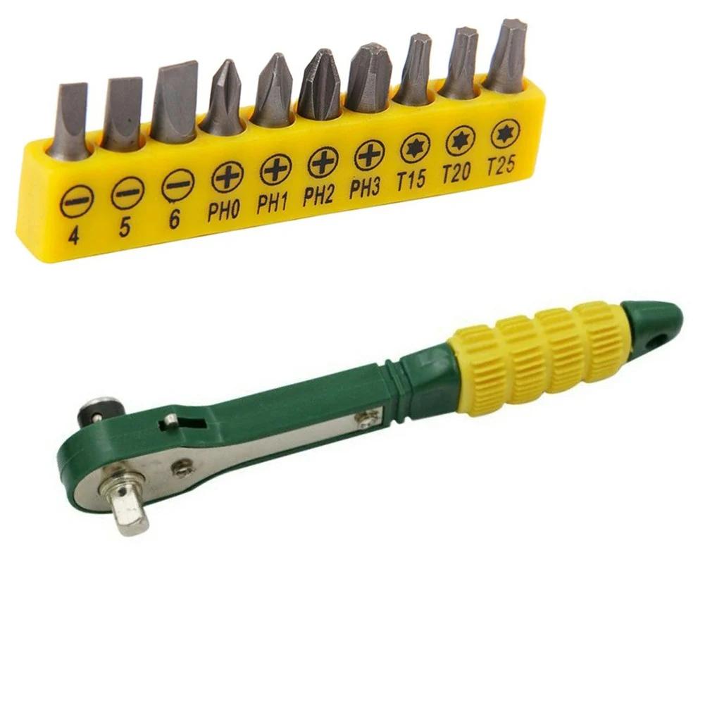 

Quick Ratchet Wrench Socket 5-13mm 1/4inch Driver Screwdriver Bits T10/T20/T25 Multi-function Ratchet Socket Wrench Set