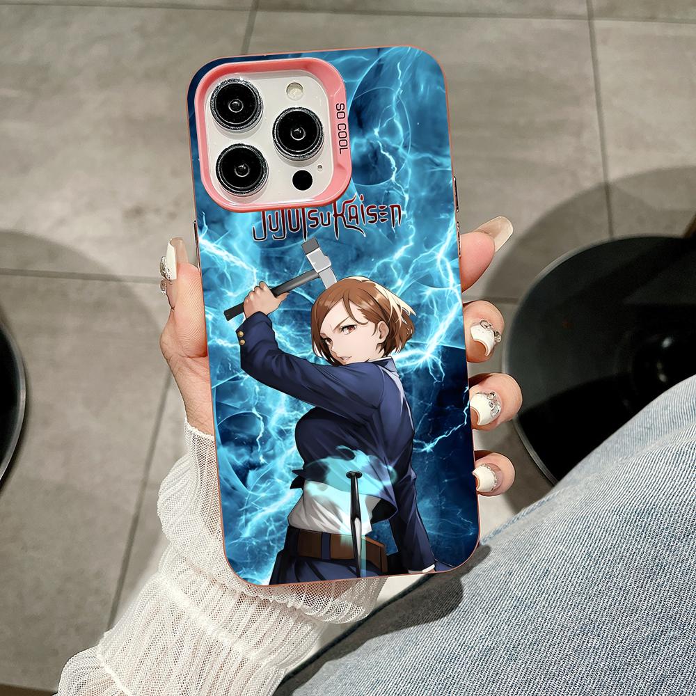 

Jujutsu Kaisen Nobara Mobile Phone Case for iPhone 17 16 15 14 13 12 11 X XR XS 8 7 Air Pro Max Plus Translucent Pink Cover iPhone 14 Plus