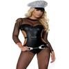 Sexy Police Cosplay Costume Mesh Cop Uniform Costume Role Bodysuit Lingerie Sex Police Halloween Costume