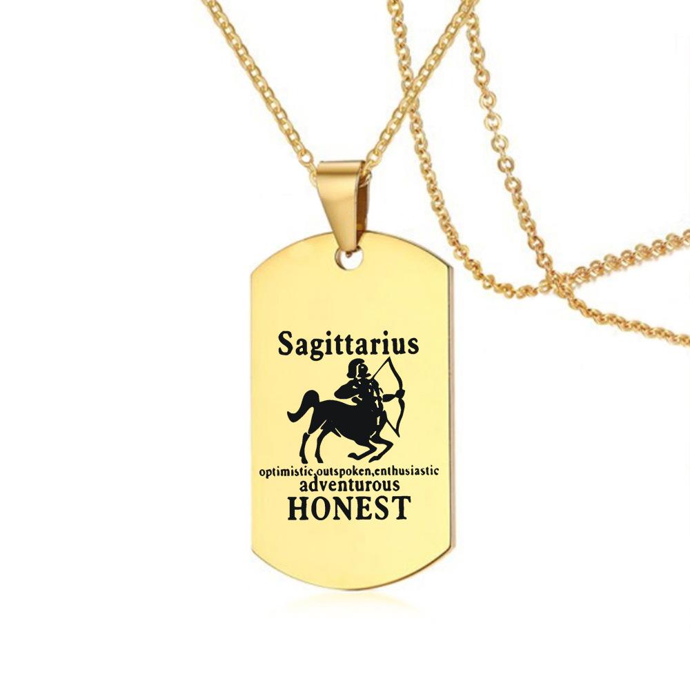 Sternzeichen Halskette für Männer Frauen 12 Konstellation Edelstahl Skorpion Kette Halskette Geburtstagsgeschenk Anhänger Schmuck