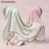 Chiffon Hijabs Women Head Wrap Square Scarf Floral Print Turban Cap