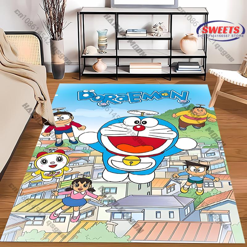 Cute Doraem0n Cartoon Printed Carpet! Anti-slip Sound Insulation, Living Room Bedroom Entrance Door Mat Sofa Rugs Gift Potdemiel