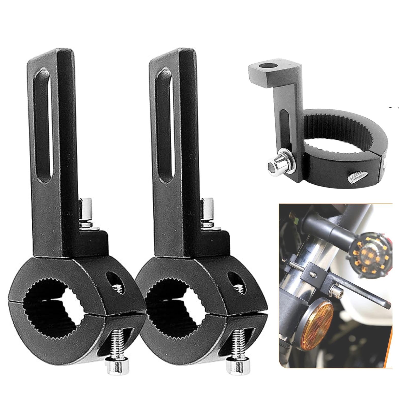

Zoubatt fog lamp stay bike stay set of 2 headlight stay sandwich type no drilling required LED work light headlight auxiliary light general purpo
