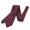 MICHIKO LONDON Brand Made in Silk Jacquard Woven with Small Embroidery Necktie, Japan, 100% (D Pattern Red)