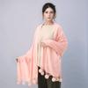 Winter Extended Extra Thick Solid Color Scarfs For Women Muffler With Lovely Hairball Tassel Outdoor Insulation And Warm