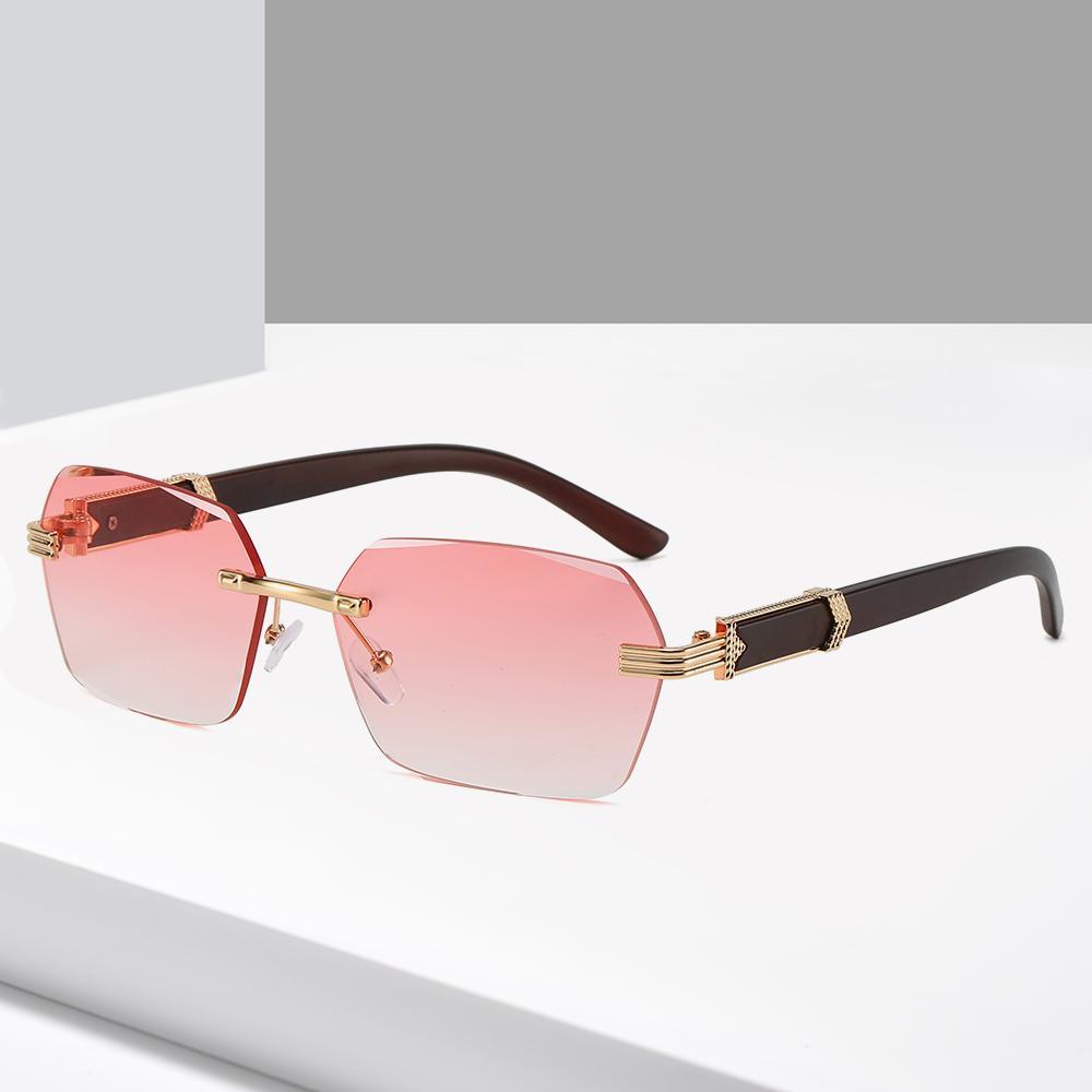 Manufacturer UV400 Female Sunglasses for Women Frameless Sun Glasses in Various Colors Transparent Blue Gray Tea