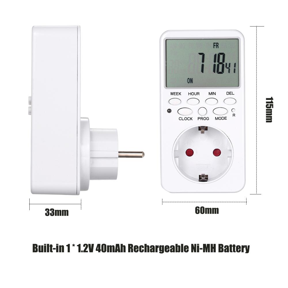 Digital Timer Switch Socket LCD Display Plug In Programmable Time Switch Energy Saving Intelligent Electronic Timing