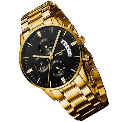 Horloge Armhorloge Goud Groot Wijzerplaat Chronograaf Zakelijk Merk Analoog Stijlvol Casual Metalen Band Roestvrij Staal Horloge Zwart Datum Fluorescerend Luxe Horloges