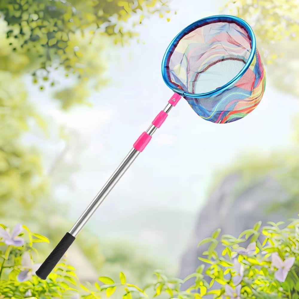 Retractable Design Pocket Fish Dip Net Heavy-Duty Butterfly Nets Kids Outdoor Play