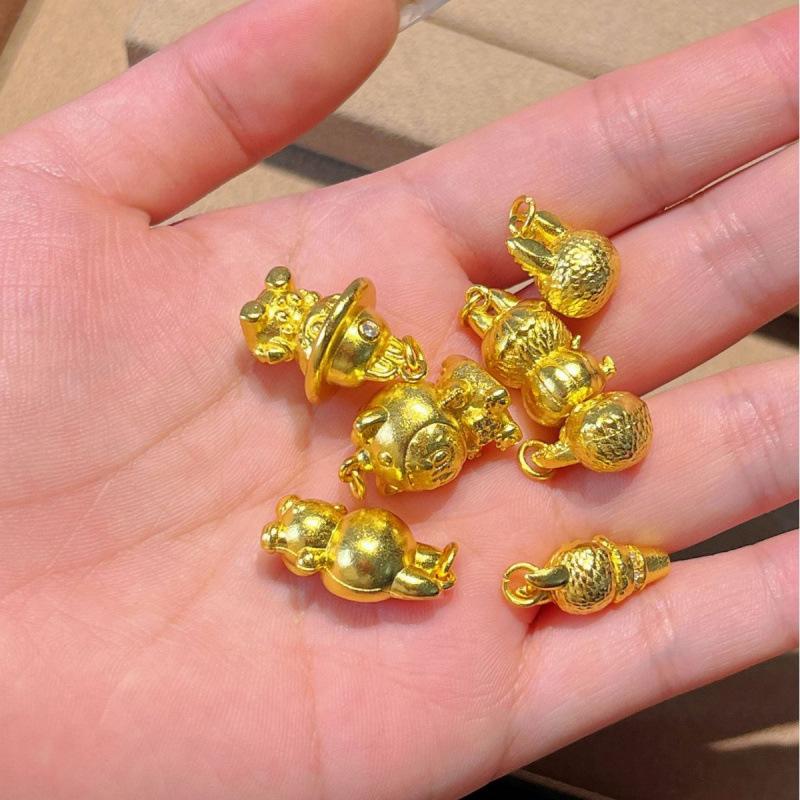 Ciondolo Fai da Te Labu Versione Q Cartone Animato Oro Sabbia Accessori Bracciale Collana di Perline Gioielli Carini