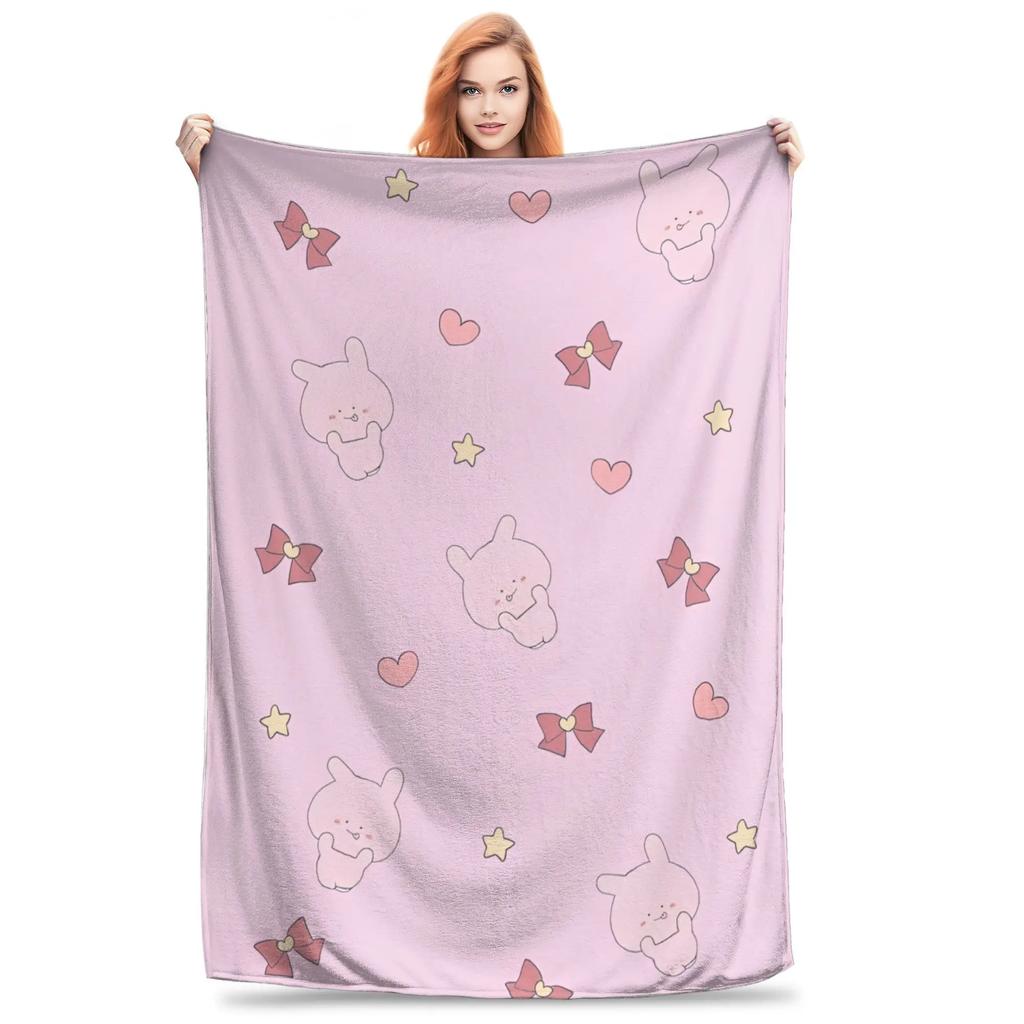 Ultra Soft Flannel Throw Blanket Asamimichaan Multifunction Decorative Plush Thin Quilt for Bedding Travel