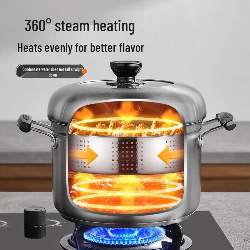 SUPOR 304 Rostfritt stål 24cm Multifunktionell Ångkokare