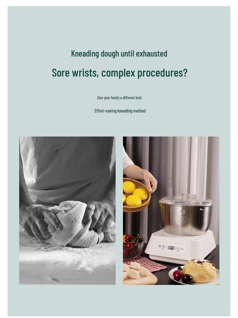 Silent Chef Dough Mixer: Multi-Functional Stainless Steel Kneader for Home & Commercial Use