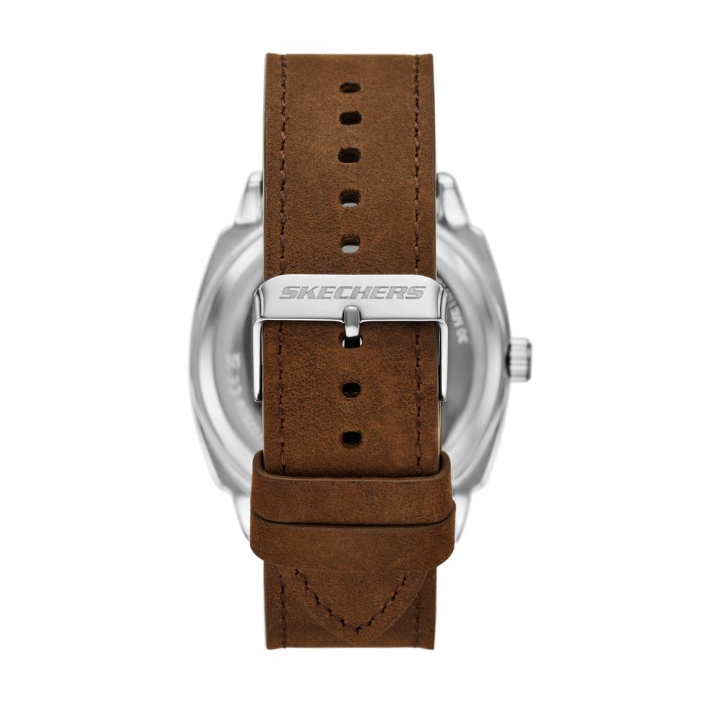 Skechers Hewes Date Brown Leather SR5273 Men's Three-Hand Watch,