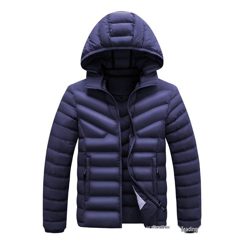 Men's Lightweight Hooded Cotton Jacket for Autumn/Winter - Stylish Outdoor Warm Coat